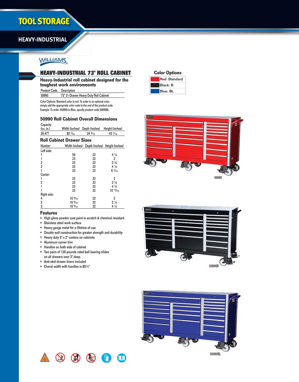 JH Williams 73" Tool Chest