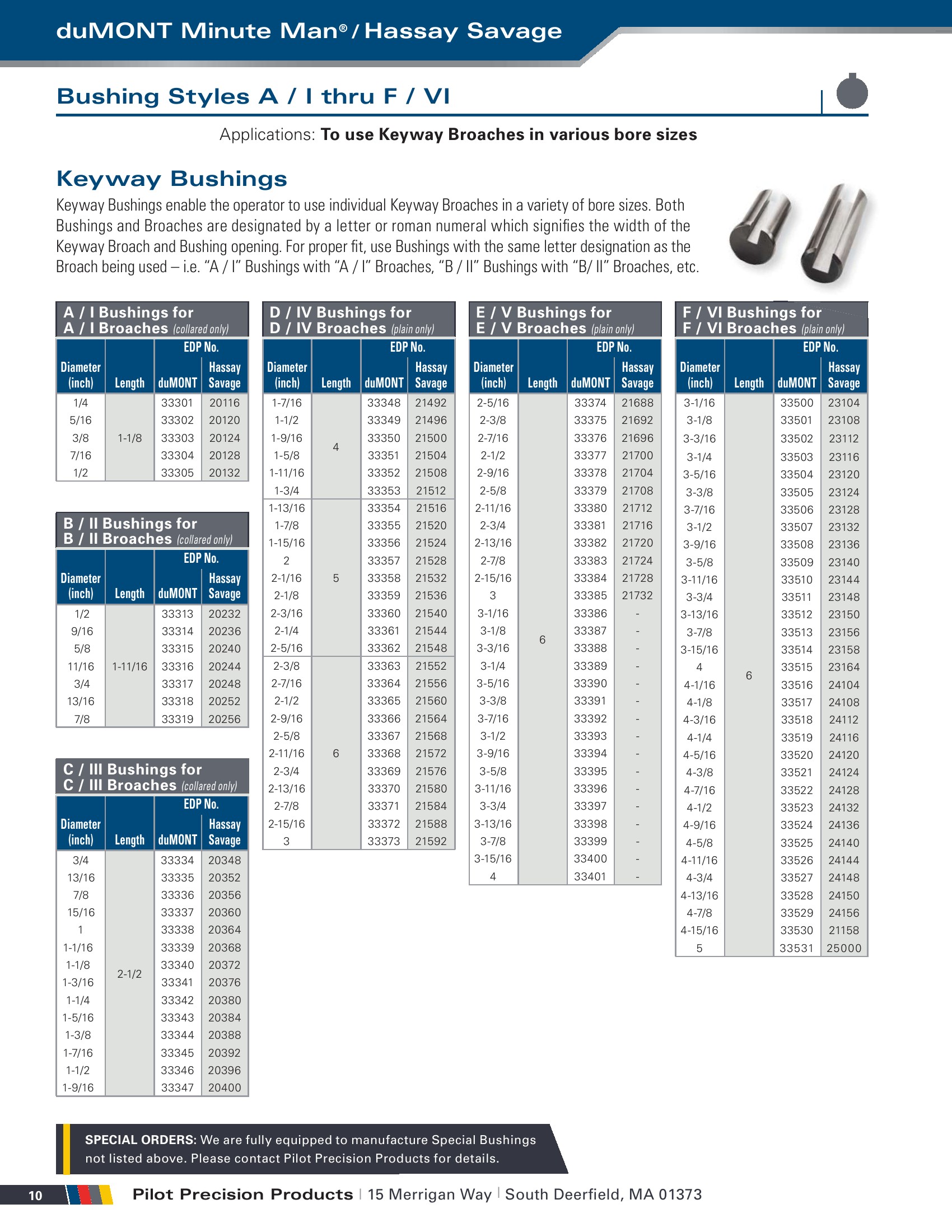 7/16" Diameter Collared duMONT Broach Bushing For A/I Broaches eBay