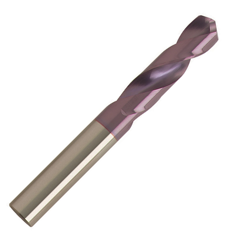 General purpose stub length carbide Drill, 15/64 3xD, 118 deg point, nano-FIREX coated