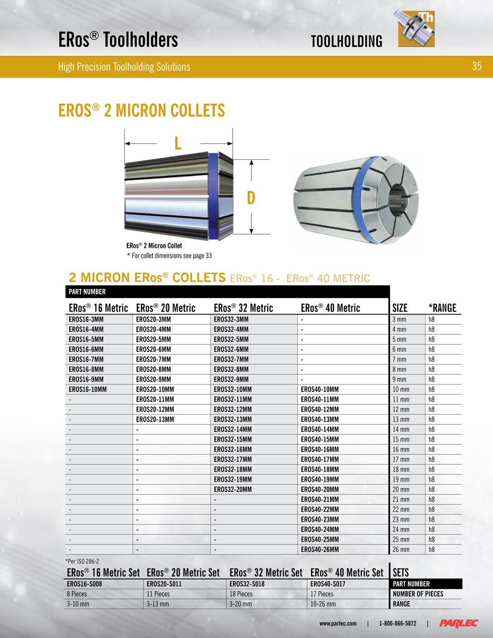 BT30 Taper Shank ERos®11 (ER11 On Size) Collet Chuck 3.94"Gage Length