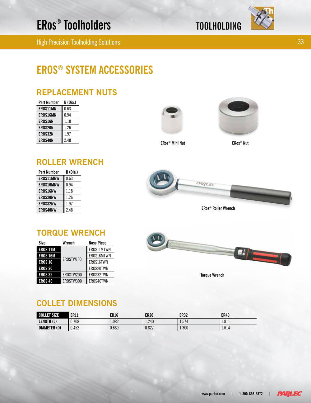 BT30 Taper Shank ERos®11 (ER11 On Size) Collet Chuck 3.94"Gage Length