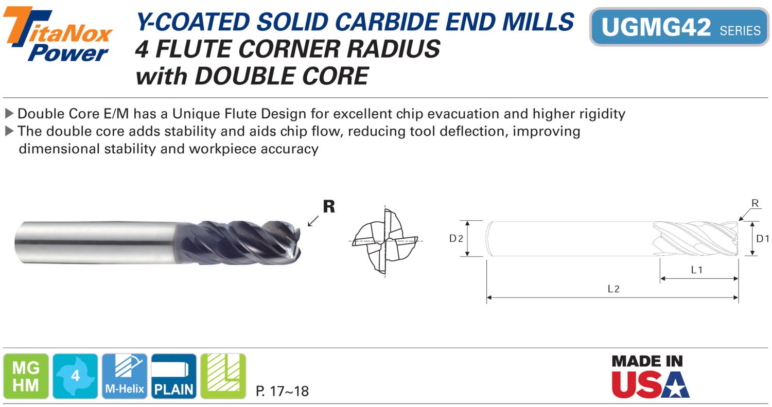 YG 1/2 4 Flute Carbide EX-Long Endmill 1/2 Shank 55593 - Superior