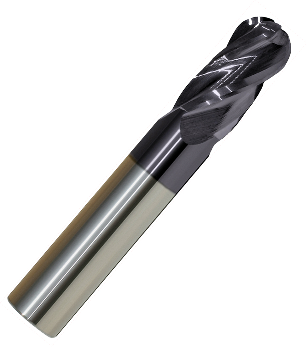 Stub AlTiN Coated 3pcs 3//64/" 4 Flute Ball Nose Single End Carbide End Mill