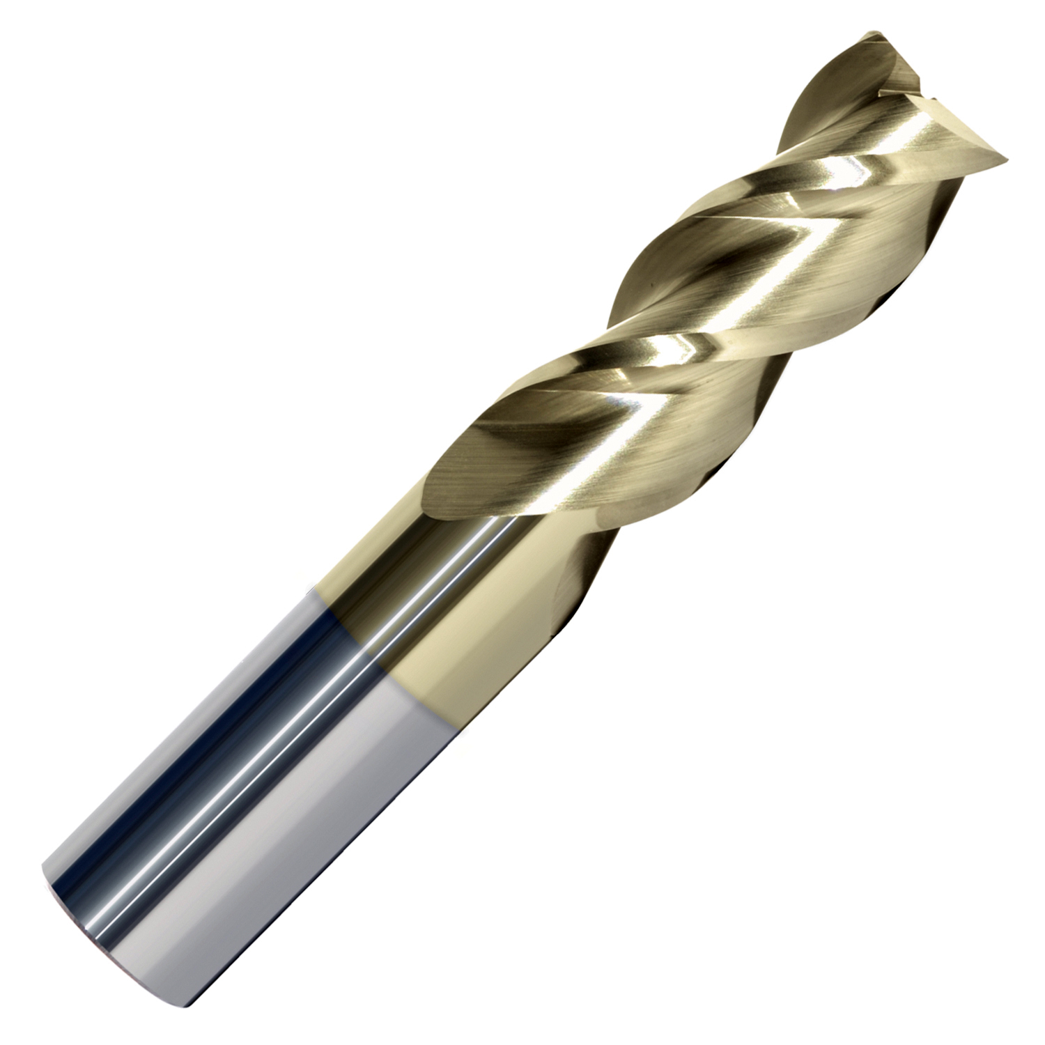 SQUARE END 1//4/" 3 FLUTE 37° HELIX CARBIDE END MILL FOR ALUMINUM ZRN COATED