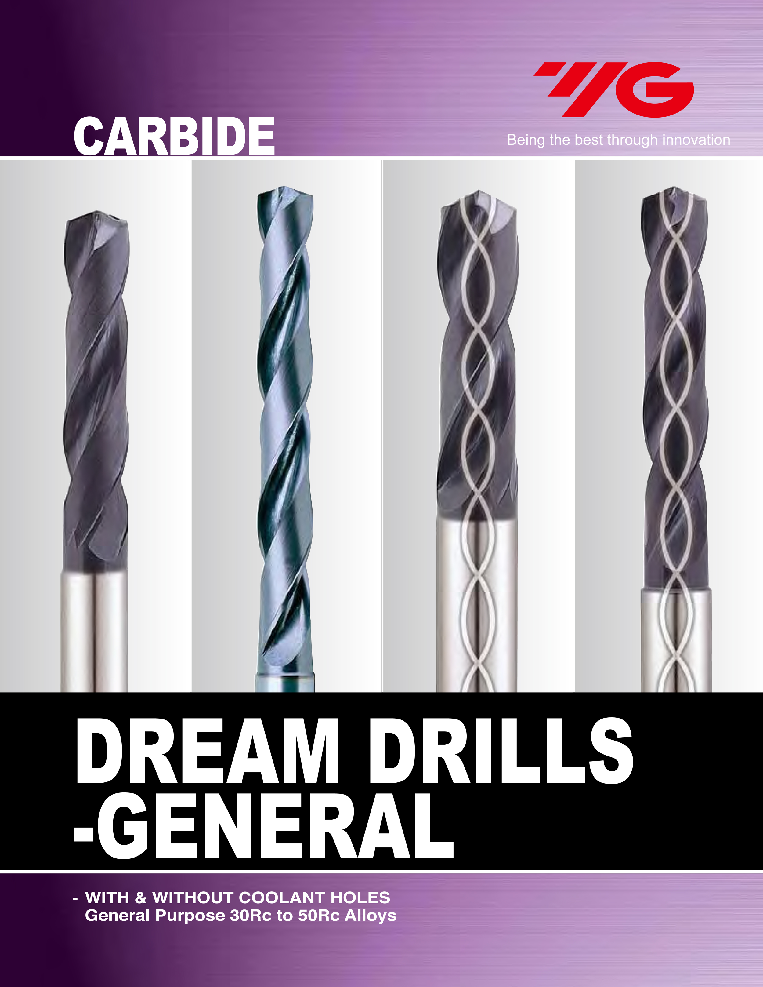 Letter /'Q/' Carbide Dream Drill TiALN Coated Long Length With Coolant Holes 5XD
