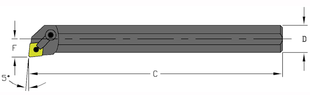 S20U MCLNR4: RH Steel Boring Bar For CNMG 432 Insert, 1-1/4