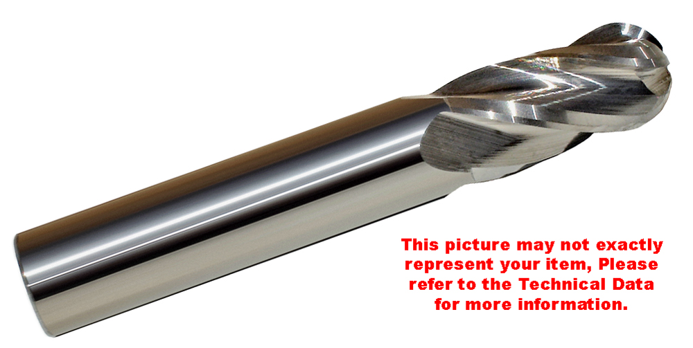 9//16/" 4 FLUTE SINGLE END REG LENGTH TiAlN CARBIDE END MILL 9//16/" X 9//16/" X 1-1//4