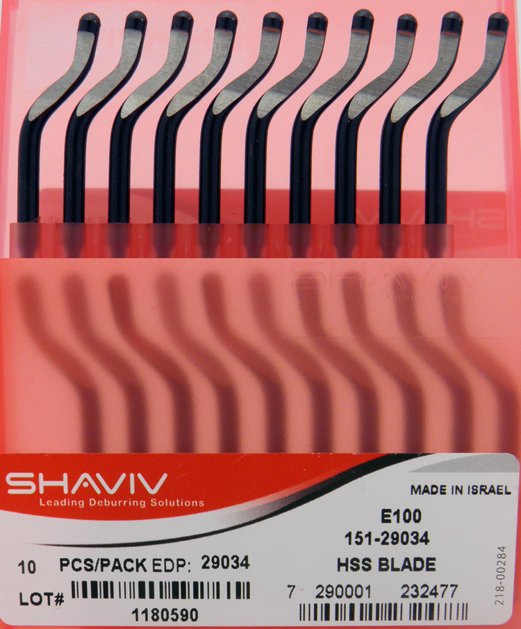 10pcs Type E100 High Speed Steel Right Hand Deburring Blades Shaviv EDP