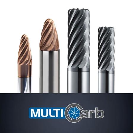 Multi-Carb: Heavy Core Finishing End Mills For Ferrous Materials to HRc45, 7 to 11 Flutes Without Coolant Holes