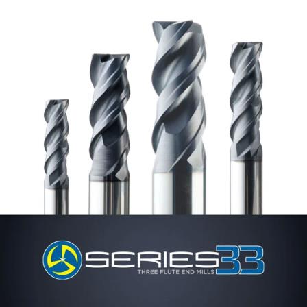 Series 33: Stepped Core End Mills For Ramping & Slotting Stainless & Hi-Temp Alloys to HRc45, 3 Flutes Without Coolant Holes