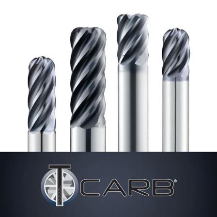 T-Carb: High Speed End Mills For Trochoidal & Peel Milling Ferrous Materials to HRc45, 6 Flutes Without Coolant Holes