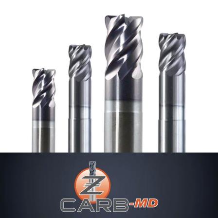 Z-Carb-MD: Negative Rake Heavy Core End Mills For Mold & Die Steels HRc40-60, 4 Flutes Without Coolant Holes