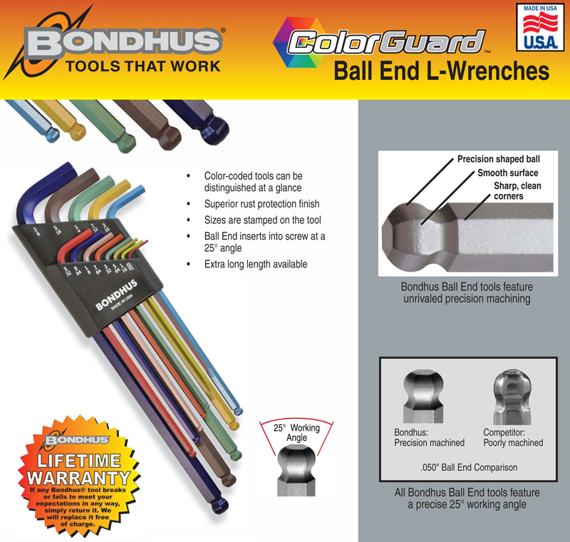 Bondhus Color Guard Hex Ball Wrenches