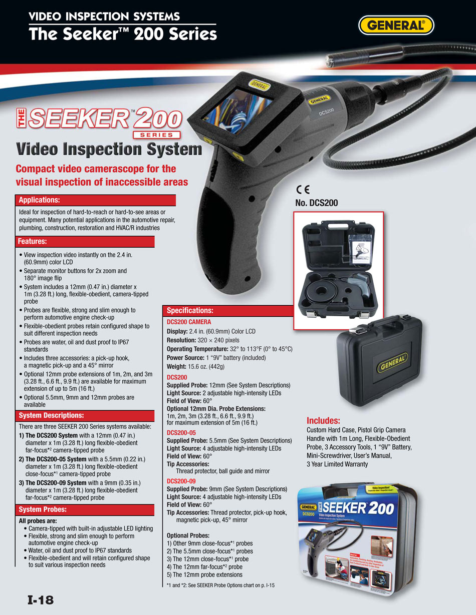 General Tools Seeker 200 USB Video Inspection System