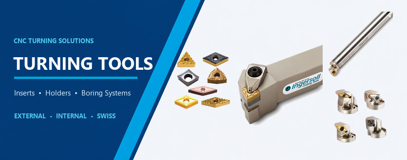 Ingersoll turning inserts, square-shank holder, T-Absorber boring bar and T-Modular turning heads