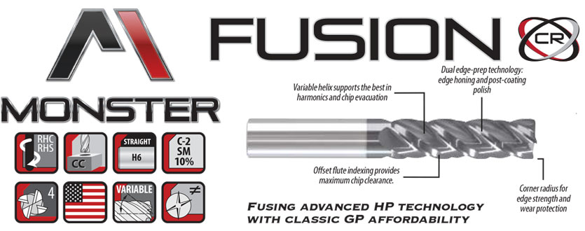 Monster Fusion Hi-Performance Variable Helix Carbide End Mills Monster Fusion Hi-Performance Variable Helix Carbide End Mills