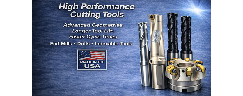 ARCH Patriot High Performance Cutting Tools Banner Featuring Carbide End Mills, Drills, Indexable Tools and Counterbores Made in the USA