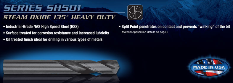 Jobber Length Cobalt Drill Bit 135° Split Point USA RMT 95004645 #46 .0810/" Dia