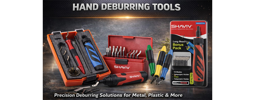 Hand deburring tools and blades for metal and plastic applications from the Shaviv product line