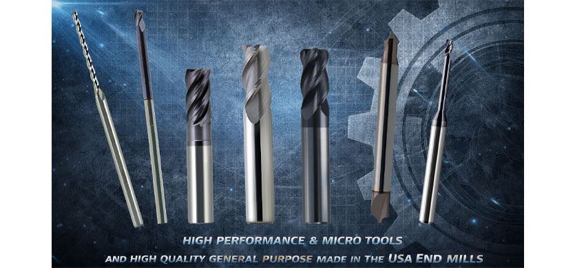 Suncoast Brand high performance and general purpose solid carbide end mills made in the USA available at competitive prices