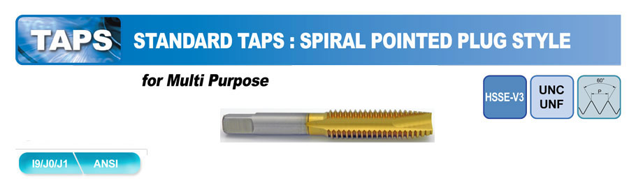 2 Flute Spiral Point Plug Tap TiN Coated Vanadium Non CNC YG1 Oversized 0-80 H3