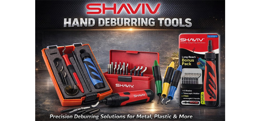 Shaviv hand deburring tools and blades for metal and plastic applications available from Suncoast Precision Tools
